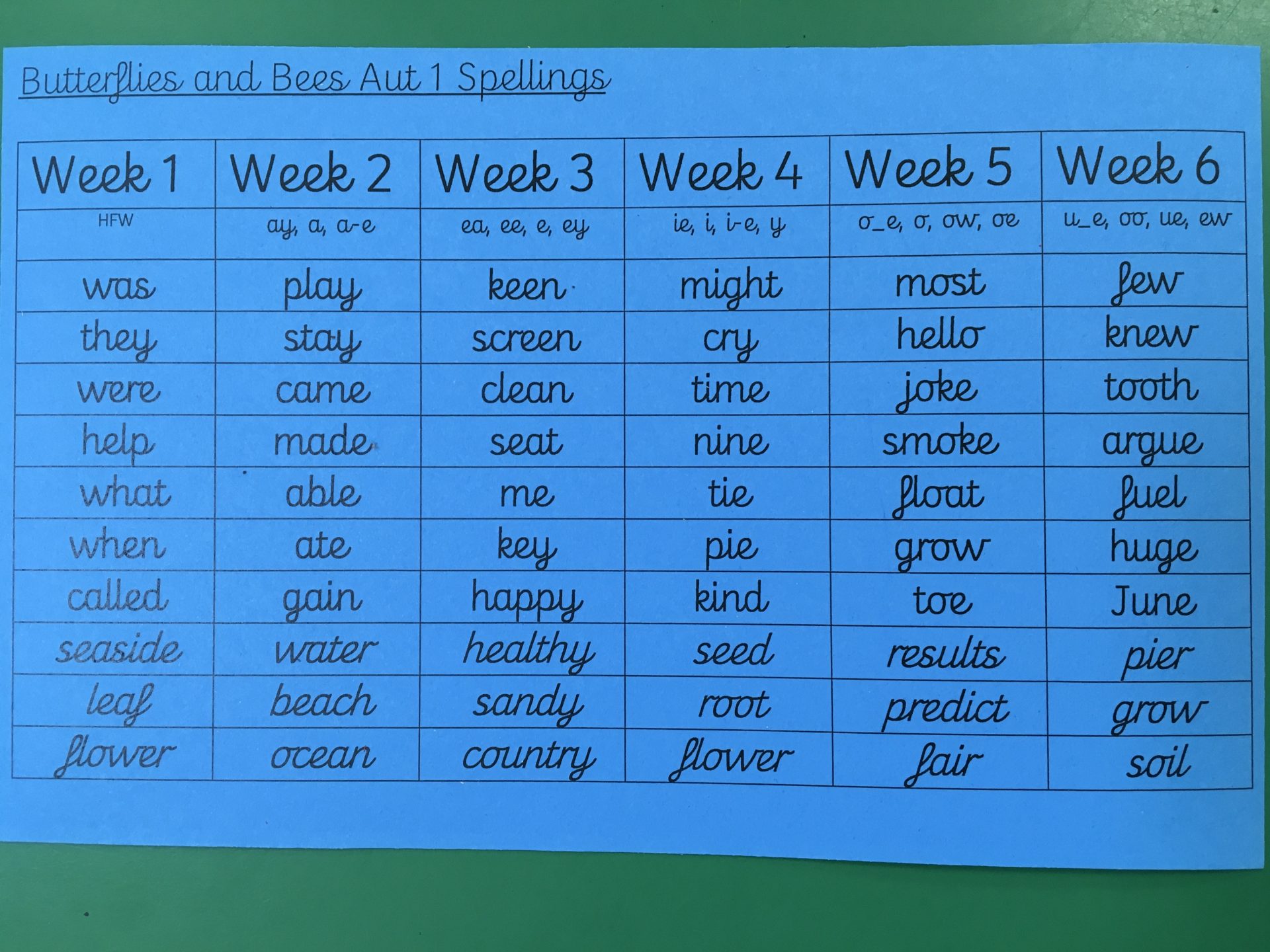 Year 2 spellings autumn 1 broad heath primary school