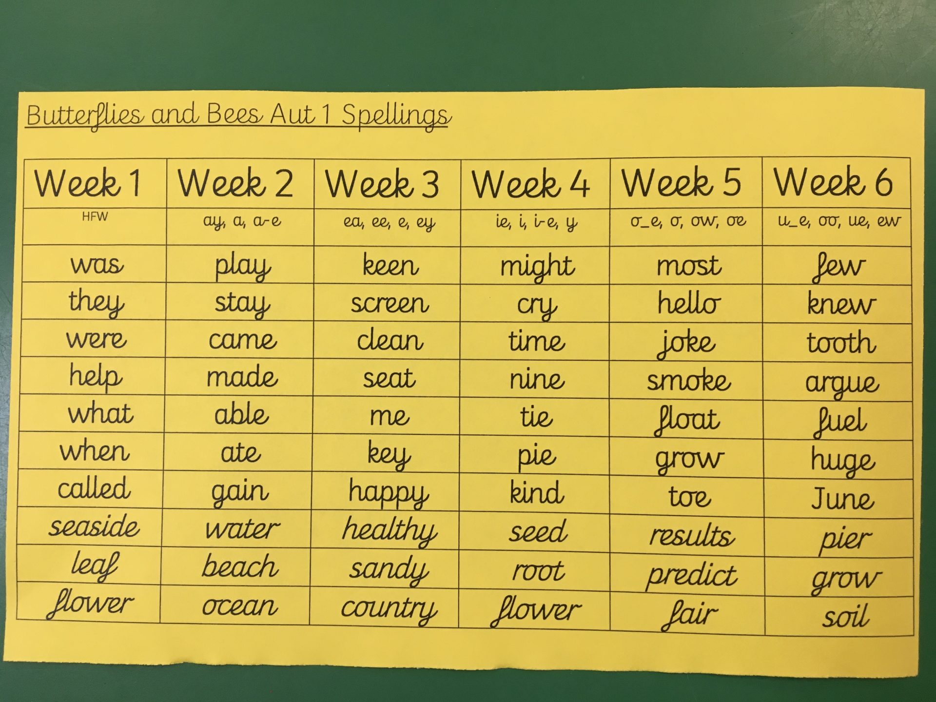 Year 2 spellings autumn 1 broad heath primary school