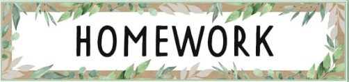 Y2 Summer 1 – Homework Week 1