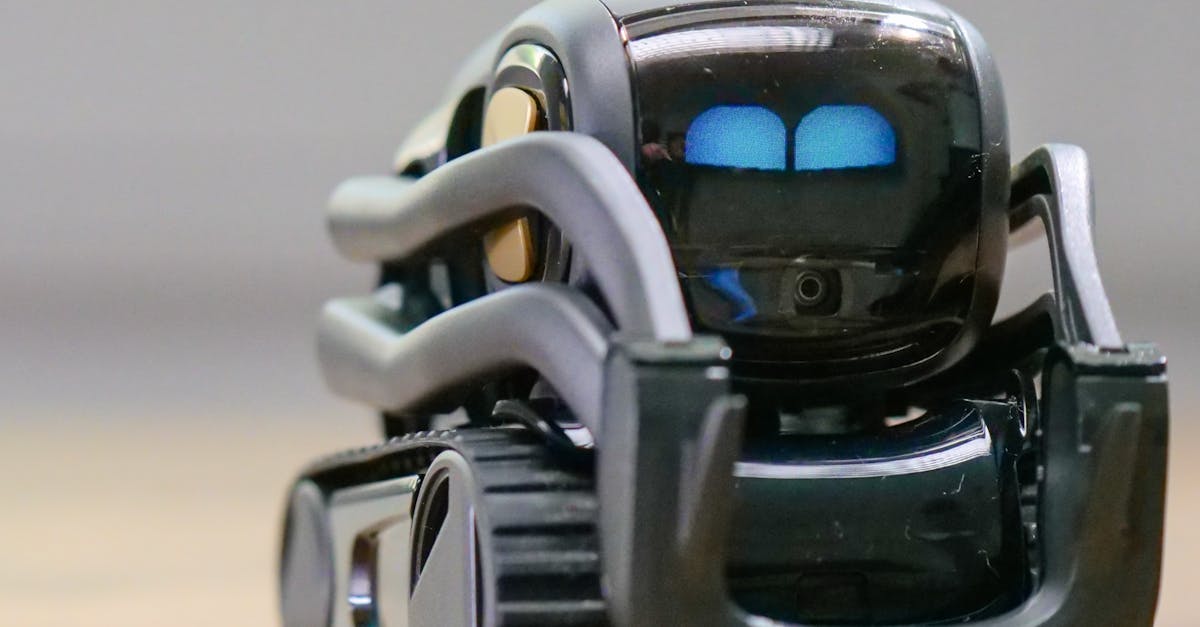 Explore the futuristic design of a miniature AI-powered robotic toy with modern technology elements.